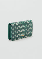 Wallet With Printed Logo And Flap Green