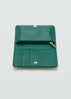 Wallet With Printed Logo And Flap Green