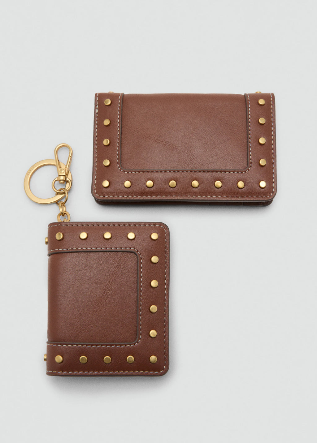 Studded Wallet With Flap Leather