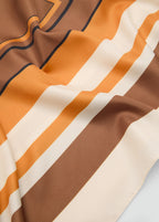 Striped Satin Scarf Ecru