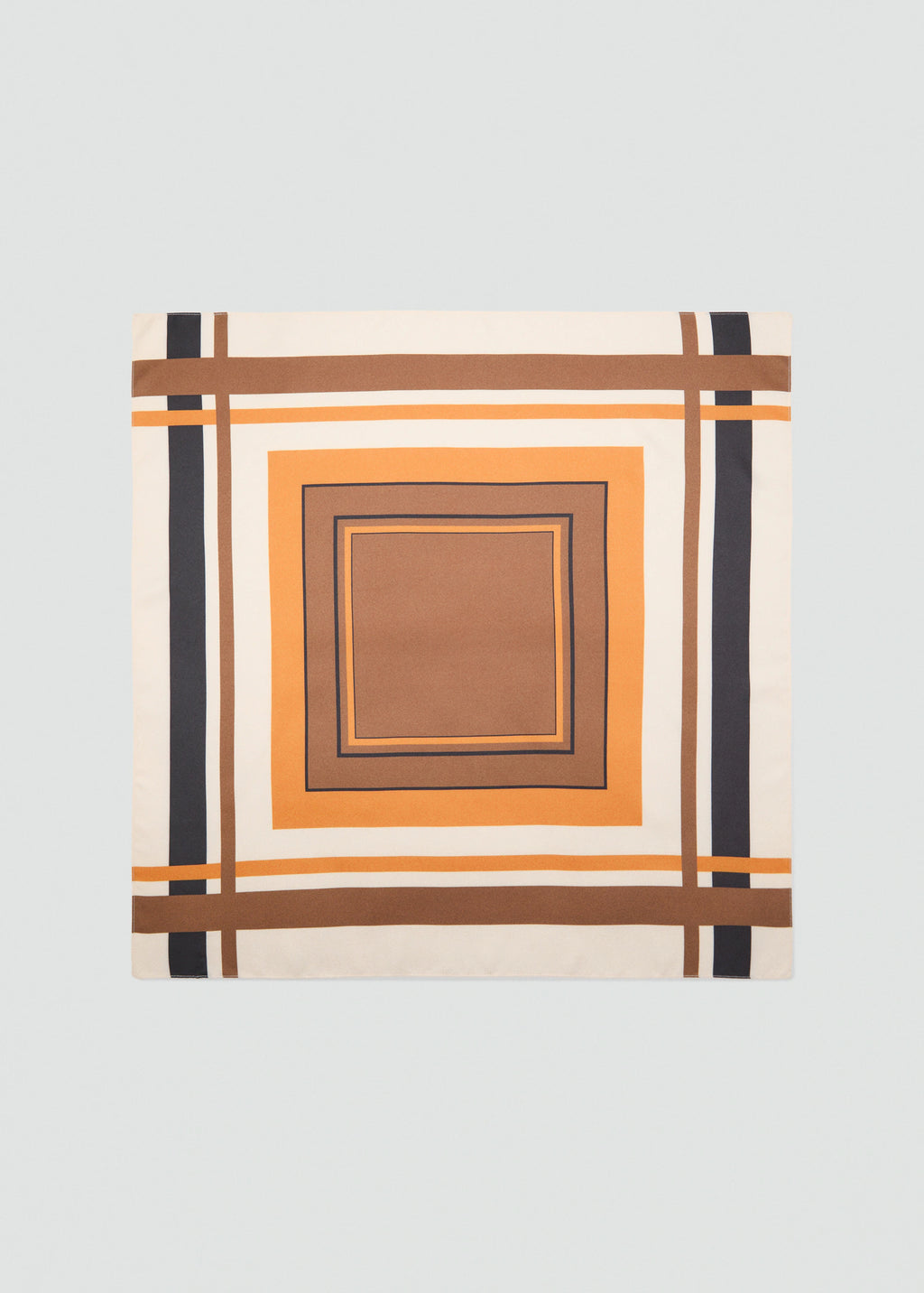 Striped Satin Scarf Ecru