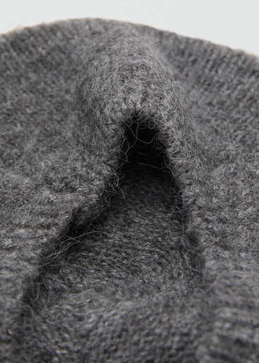 Striped Beret Medium Heather Grey