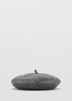 Striped Beret Medium Heather Grey