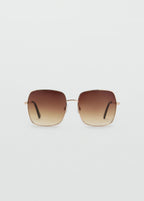 Square Metallic Frame Sunglasses Gold