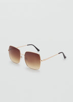 Square Metallic Frame Sunglasses Gold