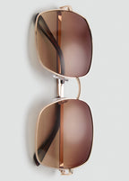 Square Metallic Frame Sunglasses Gold