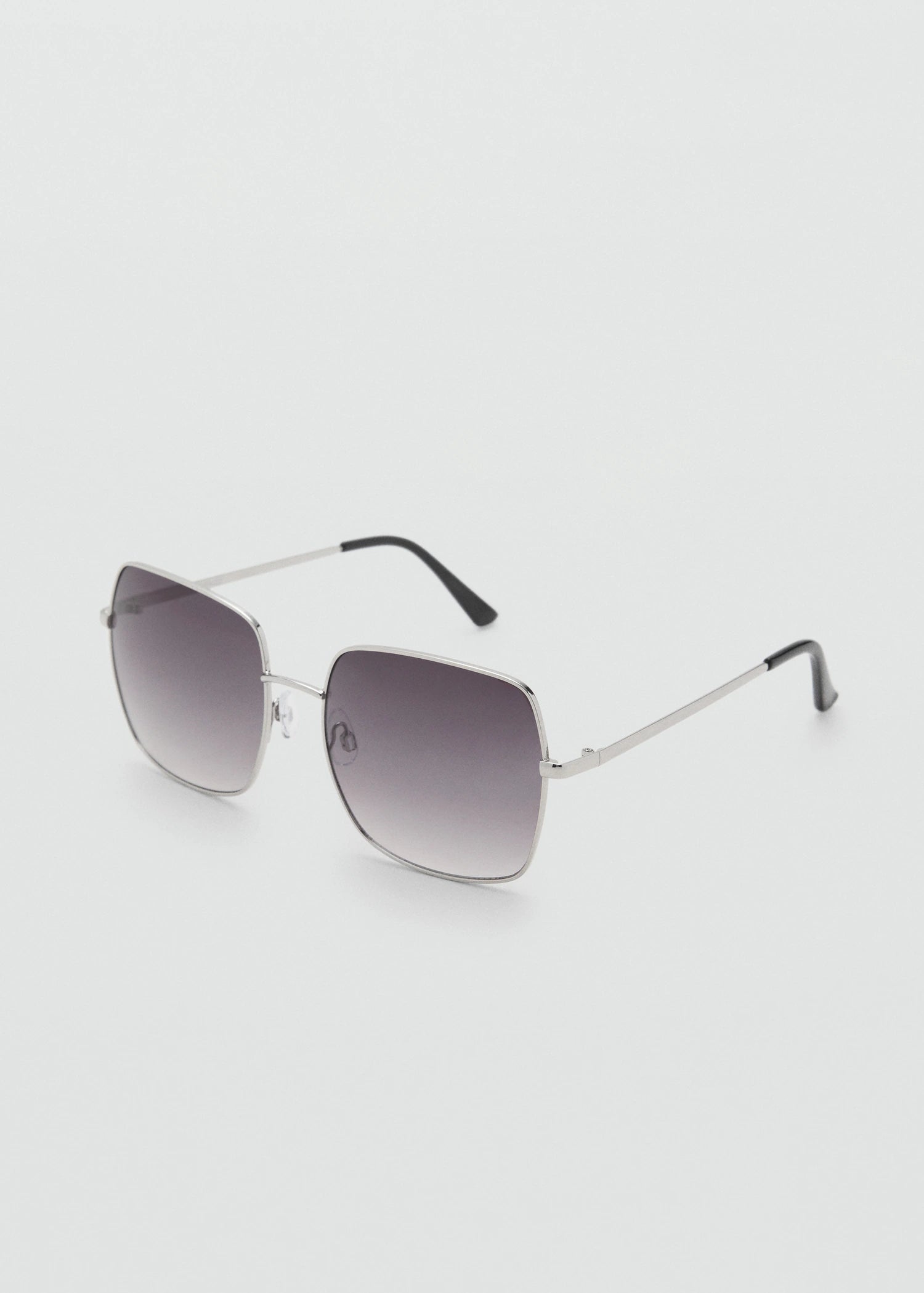 Square Metallic Frame Sunglasses Silver