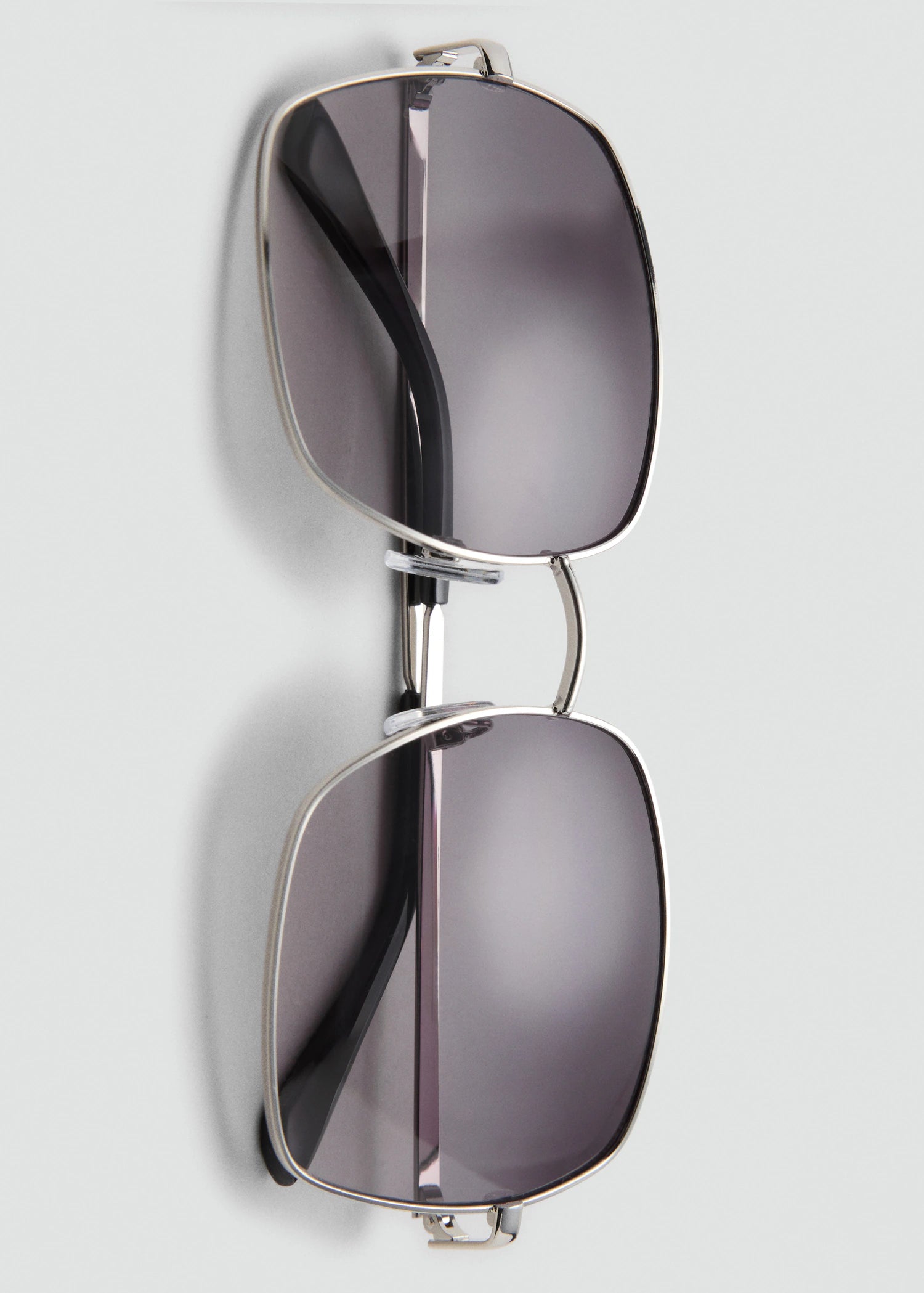 Square Metallic Frame Sunglasses Silver