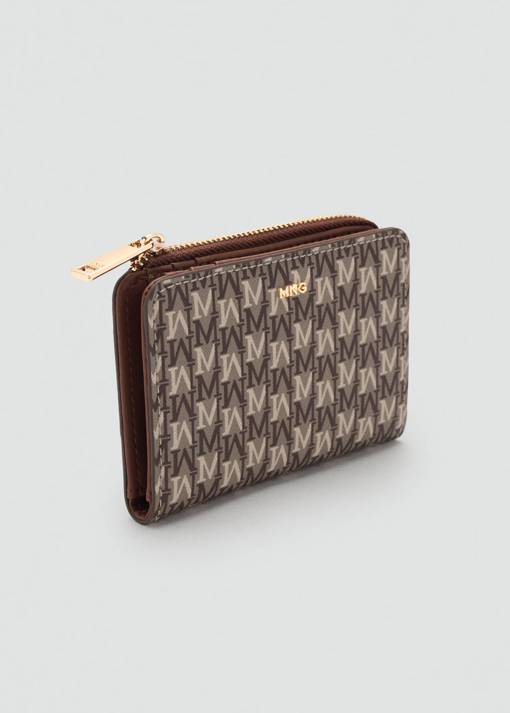 Small Wallet With Logo Print Leather