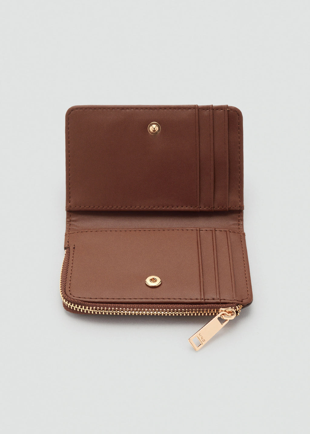 Small Wallet With Logo Print Leather