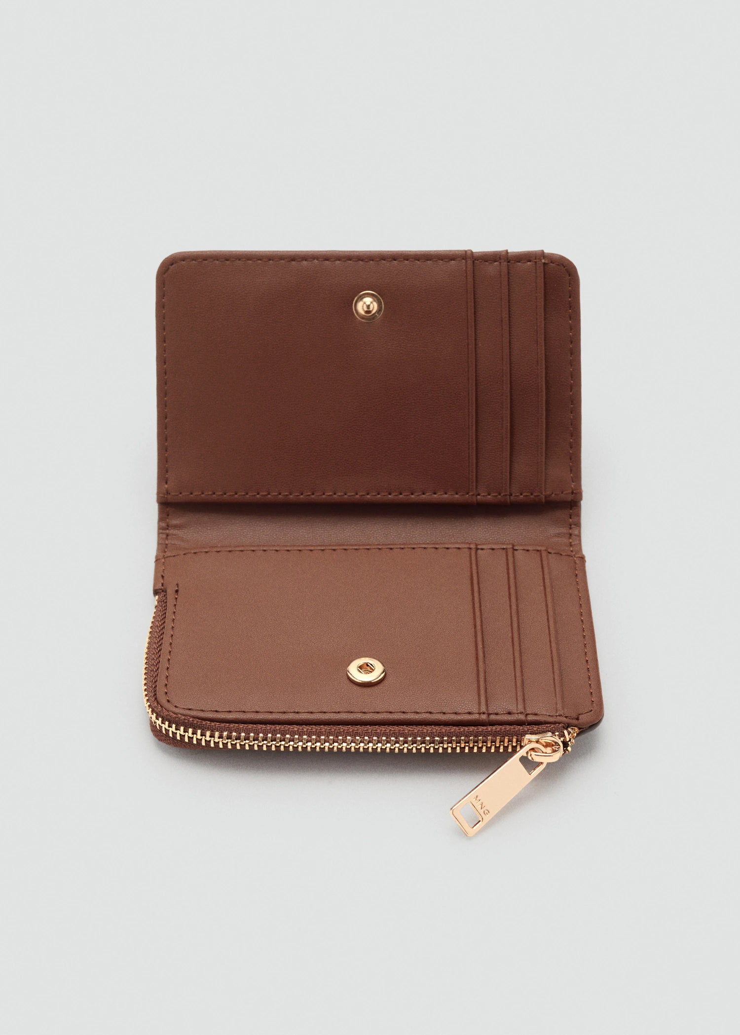 Small Wallet With Logo Print Leather