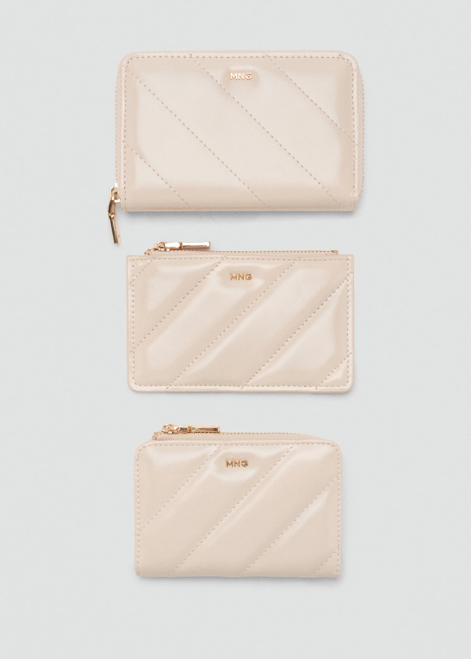Small Quilted Wallet Off White