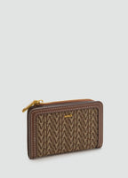 Small Jacquard Wallet With Logo Chocolate