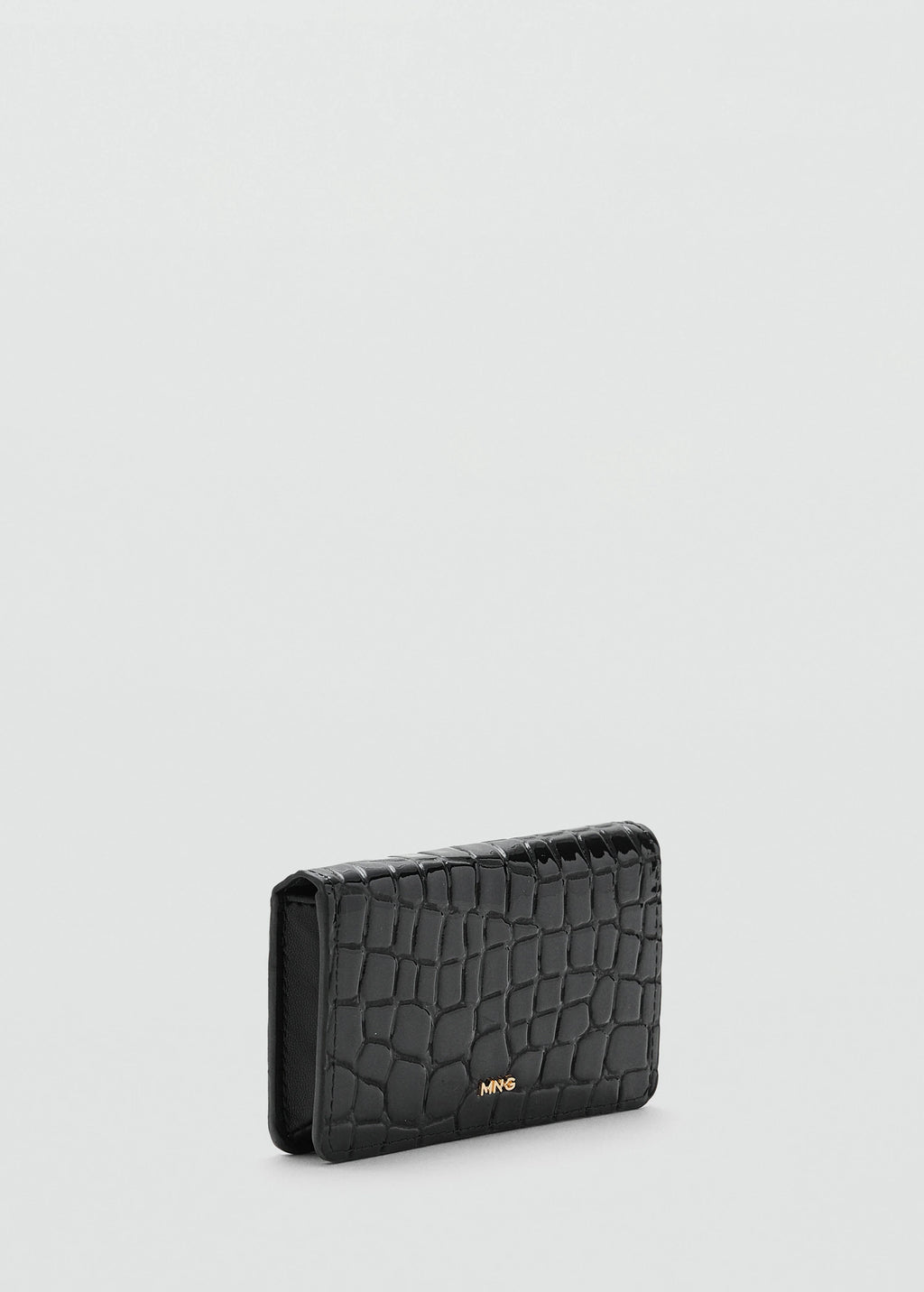 Small Croc Wallet Black