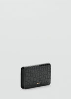 Small Croc Wallet Black