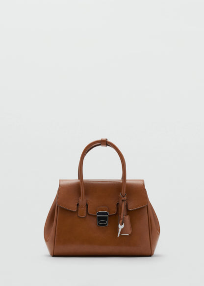 Small City Handbag With Flap Cognac