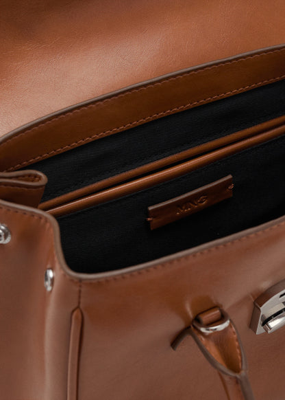 Small City Handbag With Flap Cognac