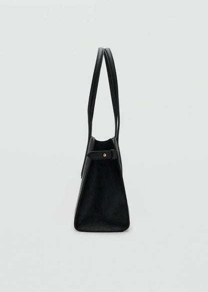 Small Bag With Pebbled Leather Effect Black