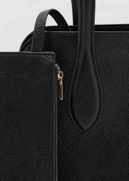Small Bag With Pebbled Leather Effect Black