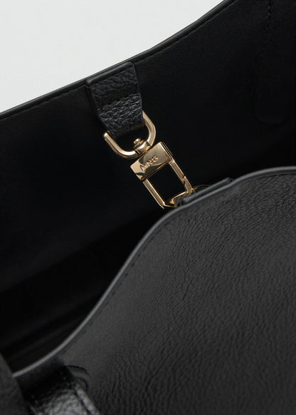 Small Bag With Pebbled Leather Effect Black