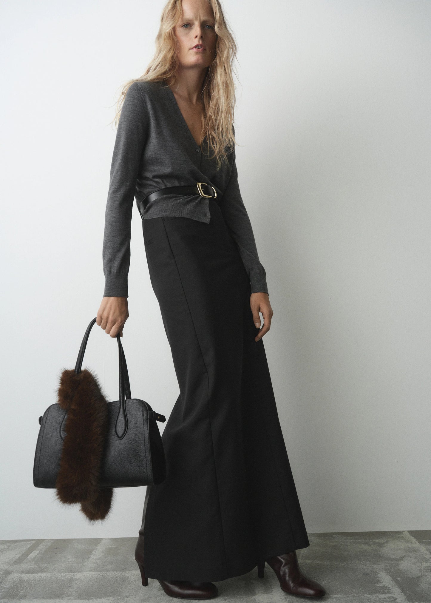 Small Bag With Pebbled Leather Effect Black