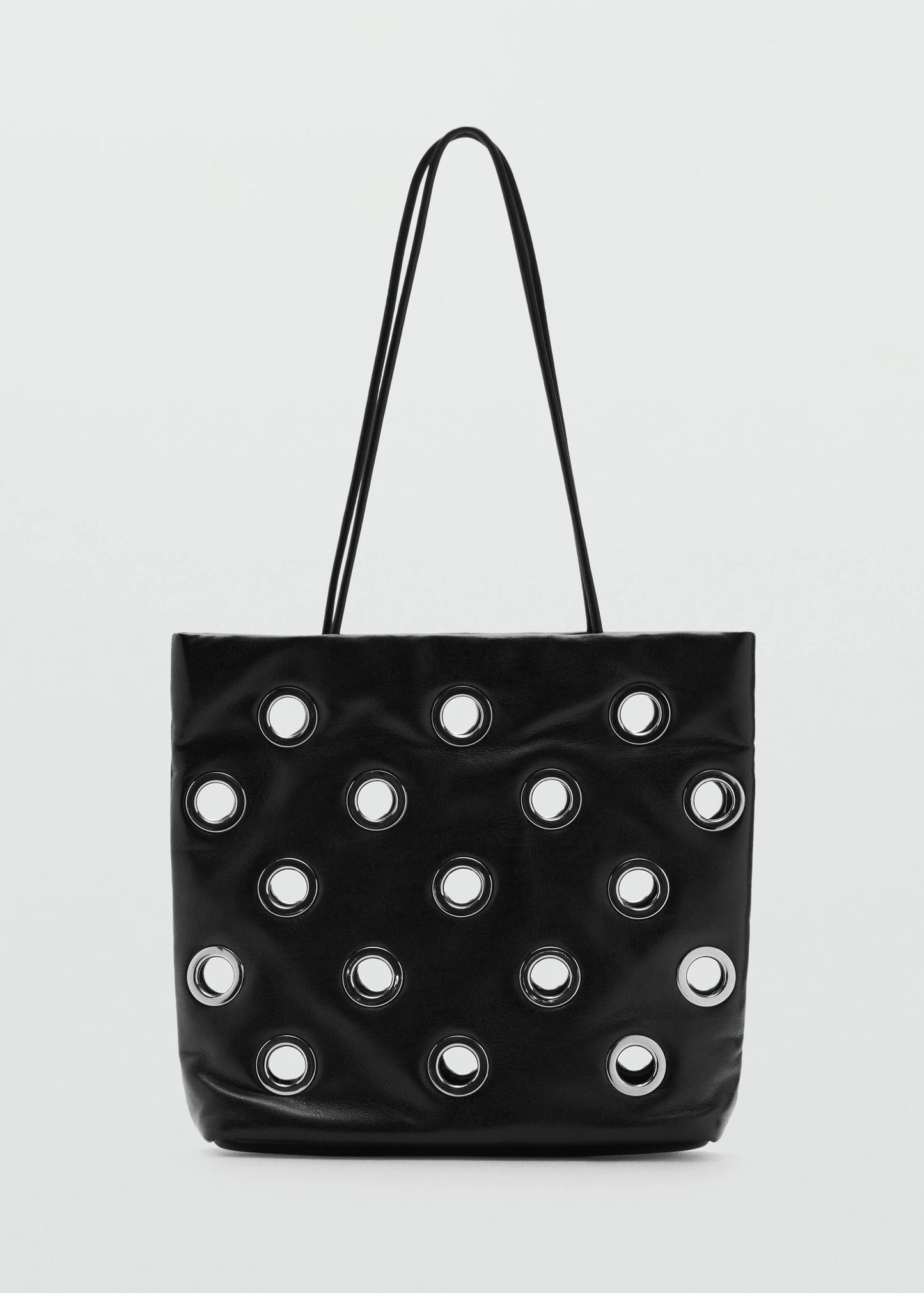 Shoulder Bag With Eyelets Black