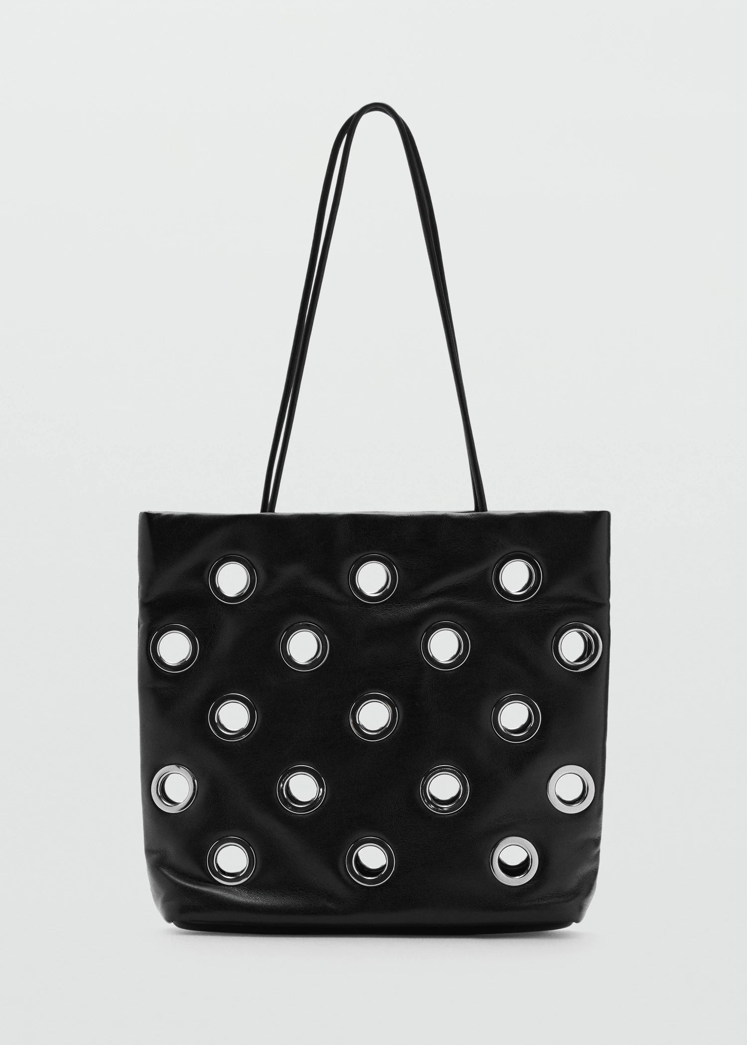 Shoulder Bag With Eyelets Black