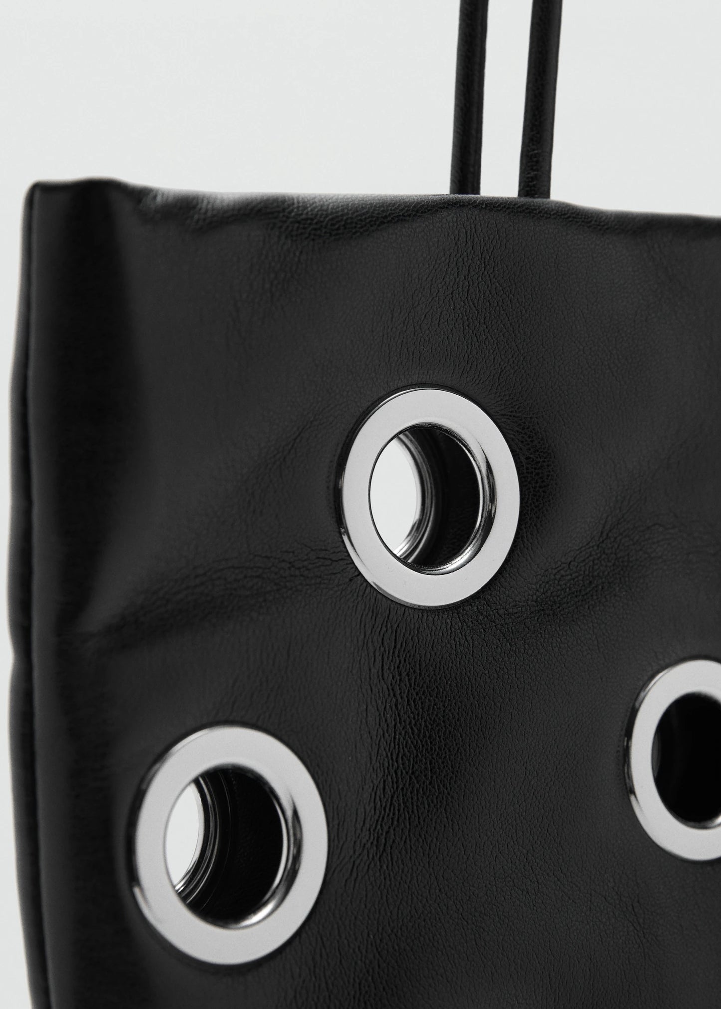 Shoulder Bag With Eyelets Black