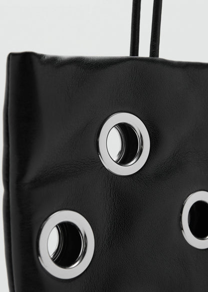 Shoulder Bag With Eyelets Black