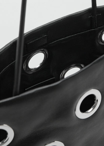 Shoulder Bag With Eyelets Black