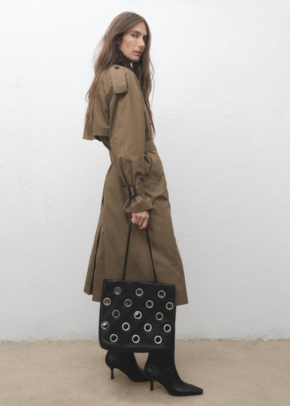 Shoulder Bag With Eyelets Black