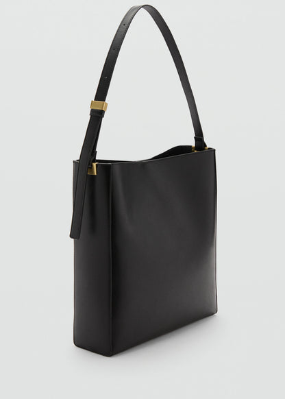 Shopper Bag With Metallic Detail Black
