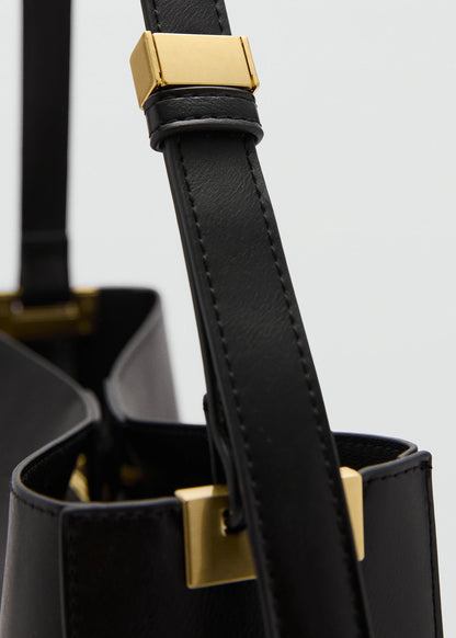 Shopper Bag With Metallic Detail Black