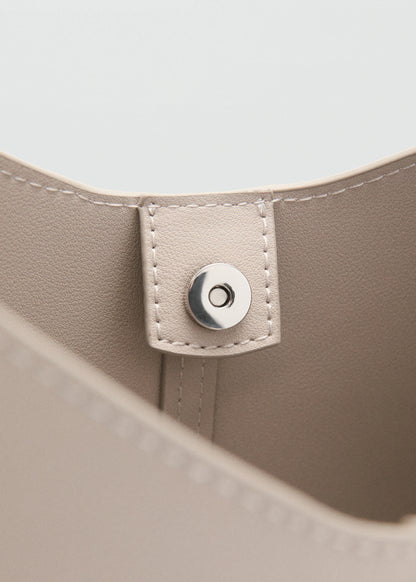 Shopper Bag With Metallic Detail Light/Pastel Grey