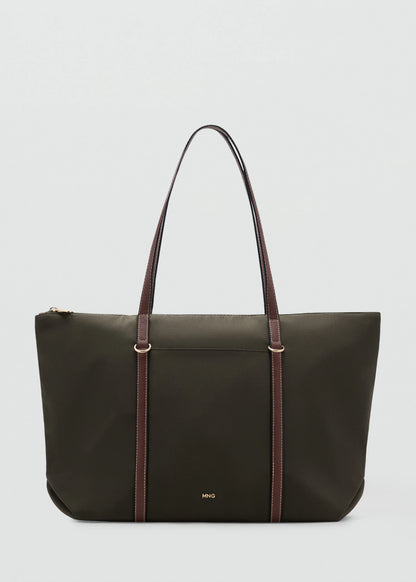 Shopper Bag With Double Handle Khaki