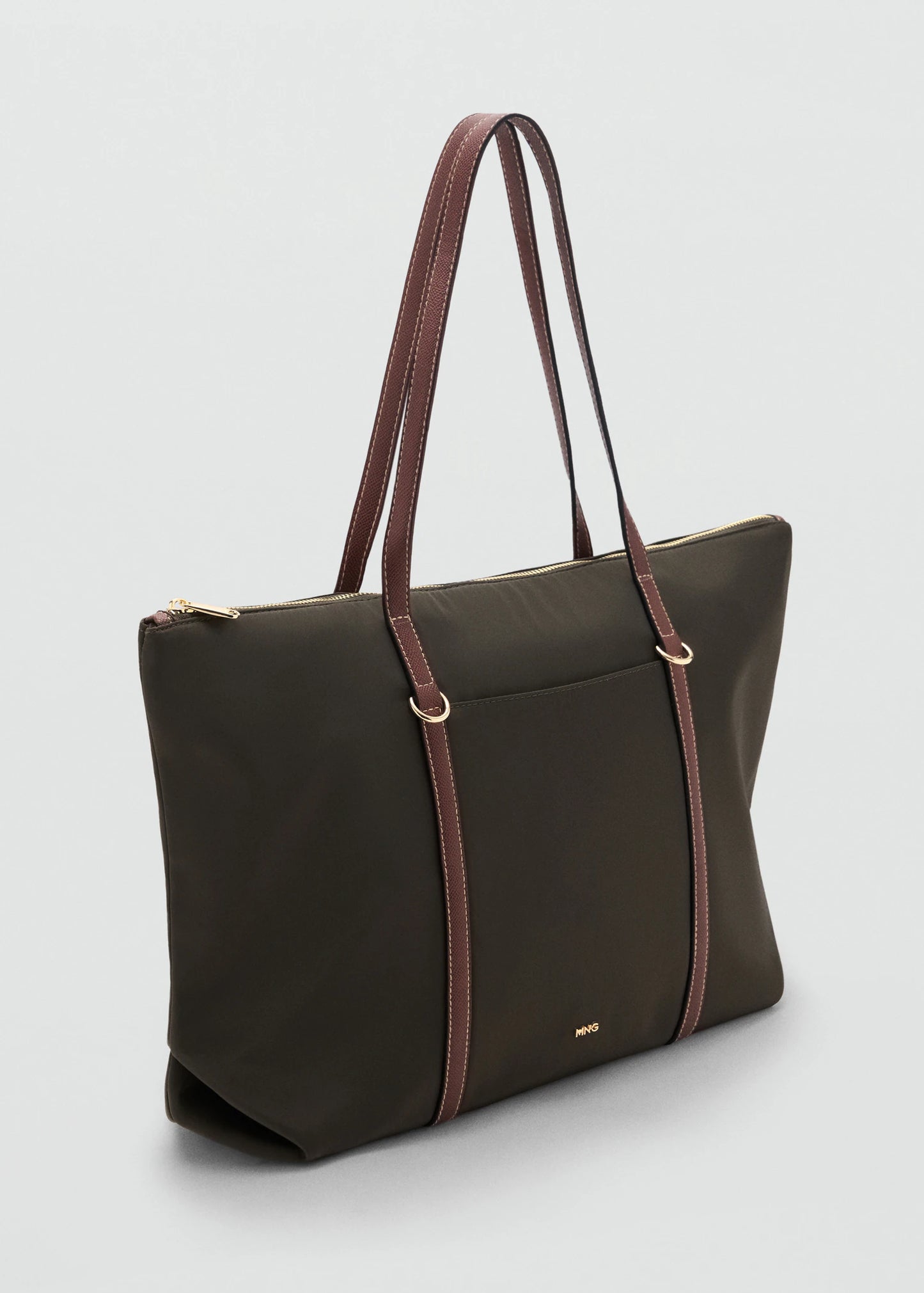 Shopper Bag With Double Handle Khaki