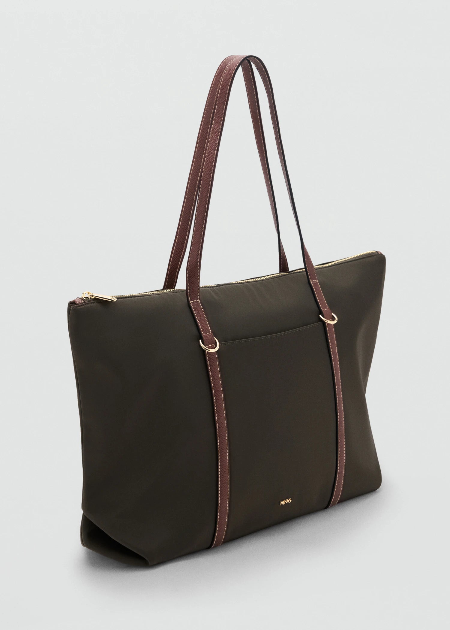 Shopper Bag With Double Handle Khaki