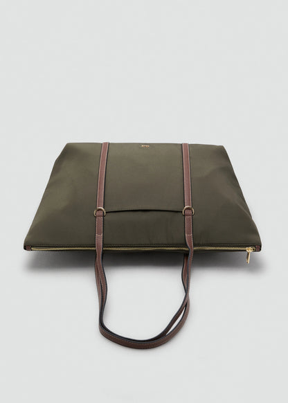 Shopper Bag With Double Handle Khaki