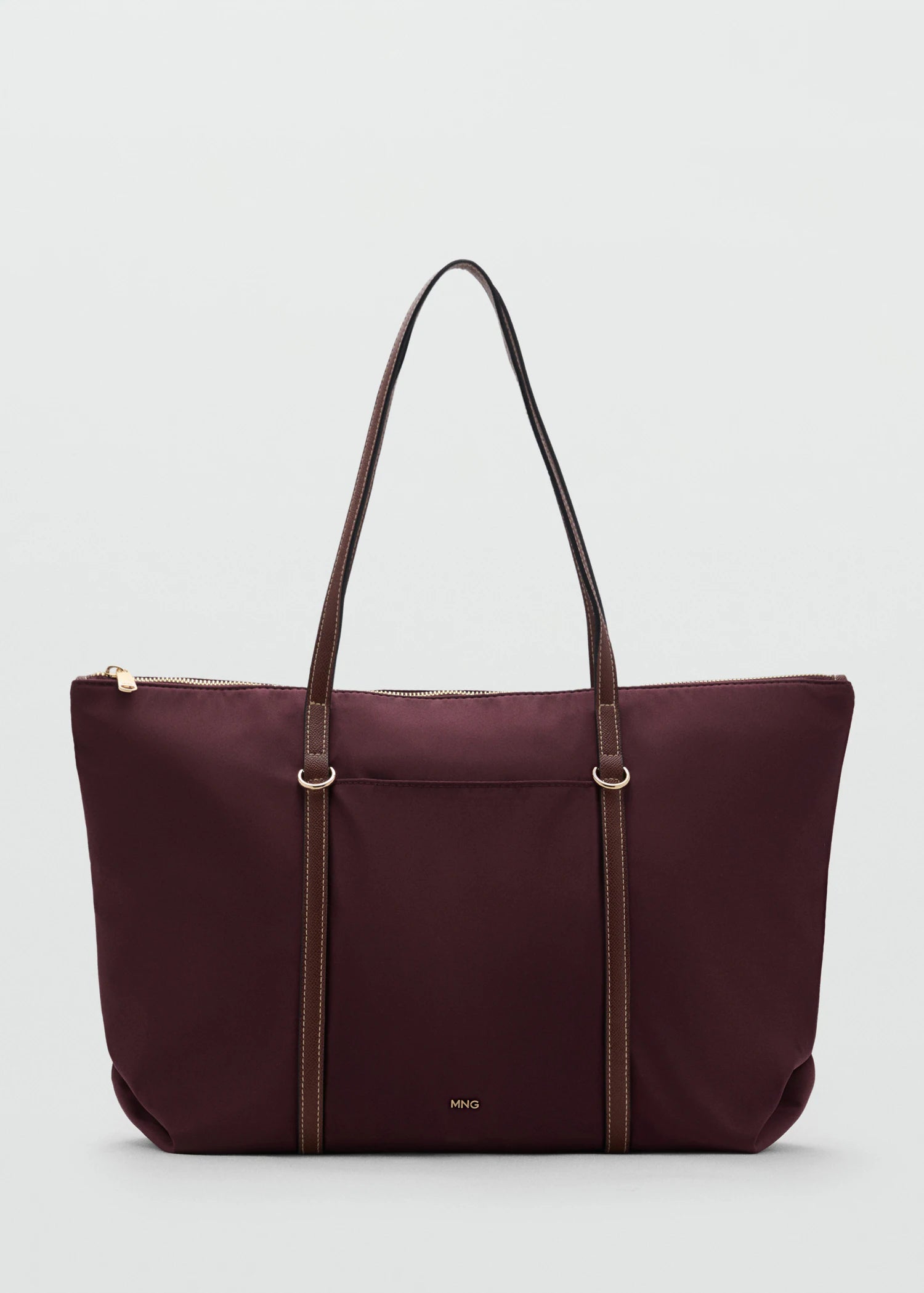 Shopper Bag With Double Handle Burgundy