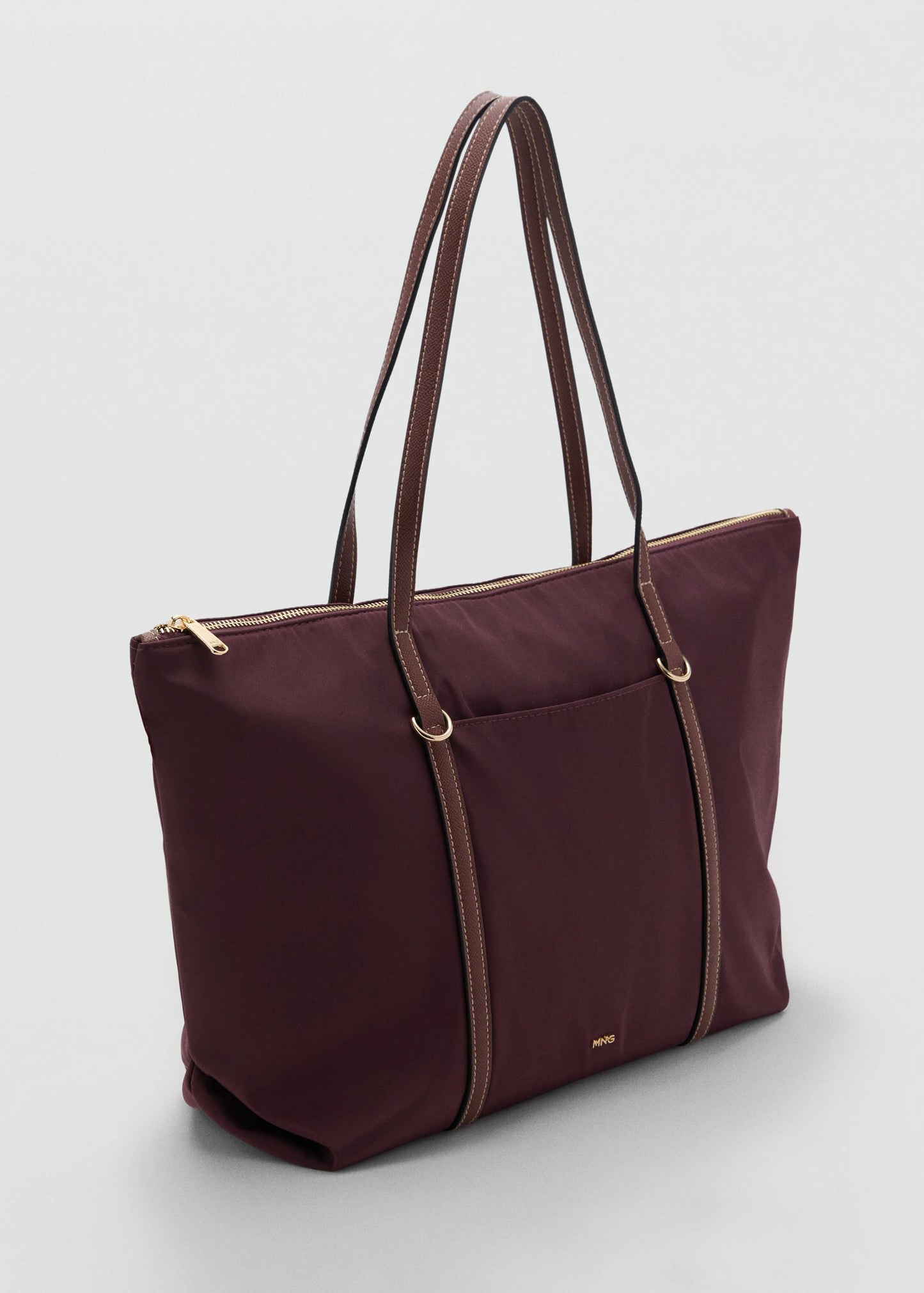 Shopper Bag With Double Handle Burgundy