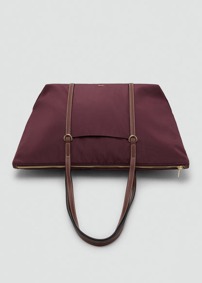 Shopper Bag With Double Handle Burgundy