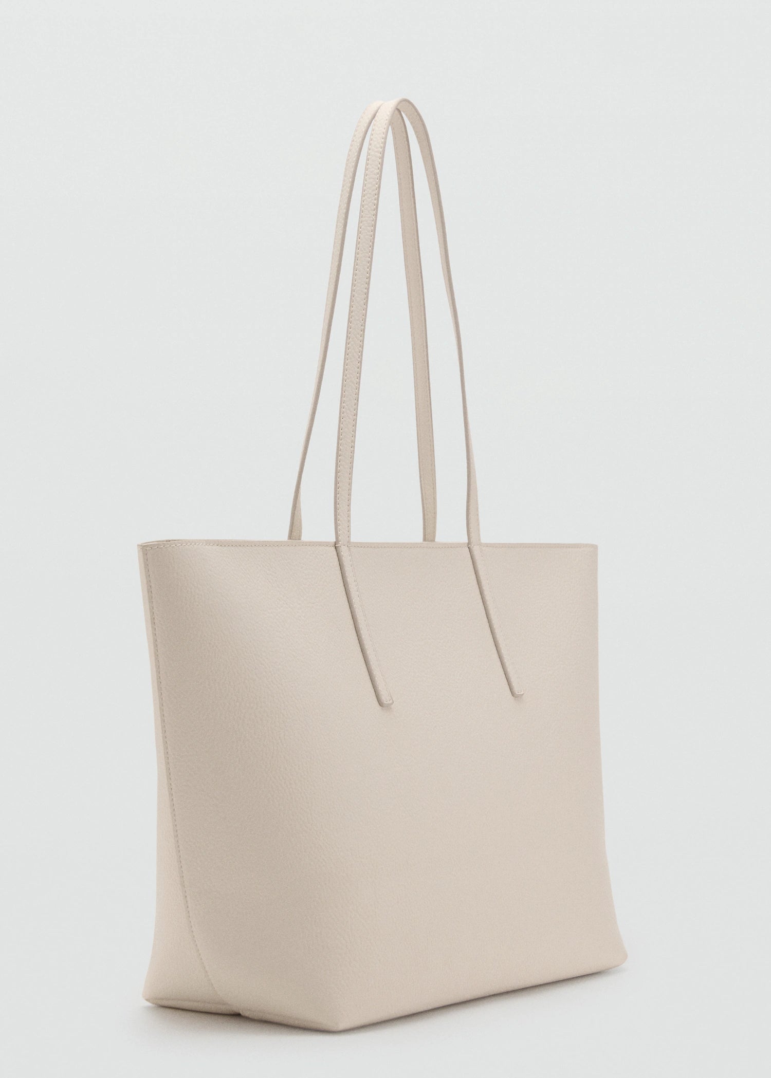 Shopper Bag With Double Handle Off White