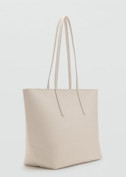 Shopper Bag With Double Handle Off White