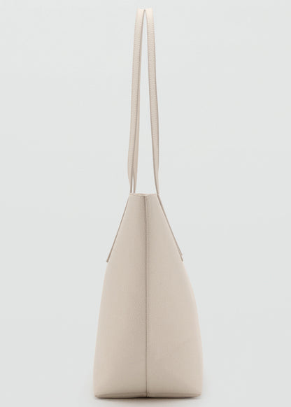 Shopper Bag With Double Handle Off White
