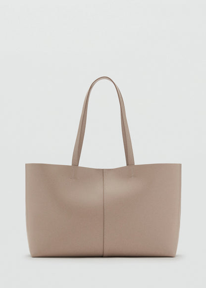 Shopper Bag With Double Handle Medium Brown