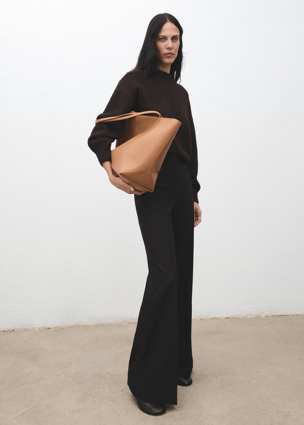 Shopper Bag With Double Handle Leather