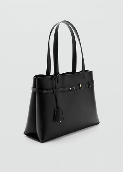Shopper Bag With Charm Black