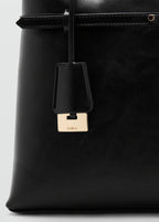 Shopper Bag With Charm Black