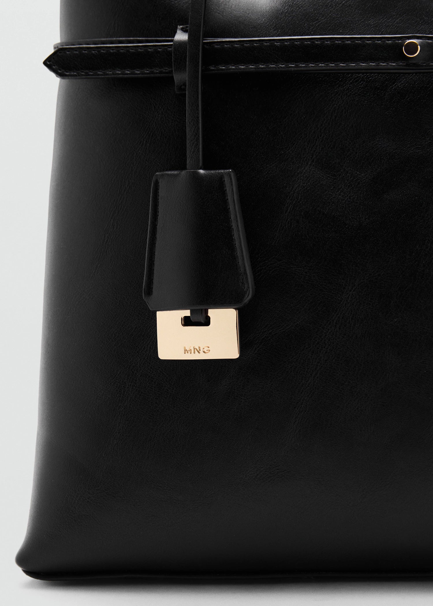 Shopper Bag With Charm Black