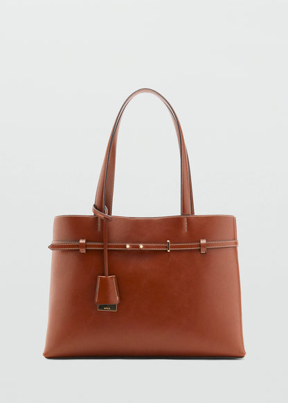 Shopper Bag With Charm Leather